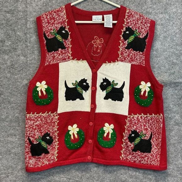 Bobbie Brooks Jackets & Blazers - BOBBIE BROOKS Women’s 18W/20W Red Vest Scottie Dog Ugly Christmas Sweater